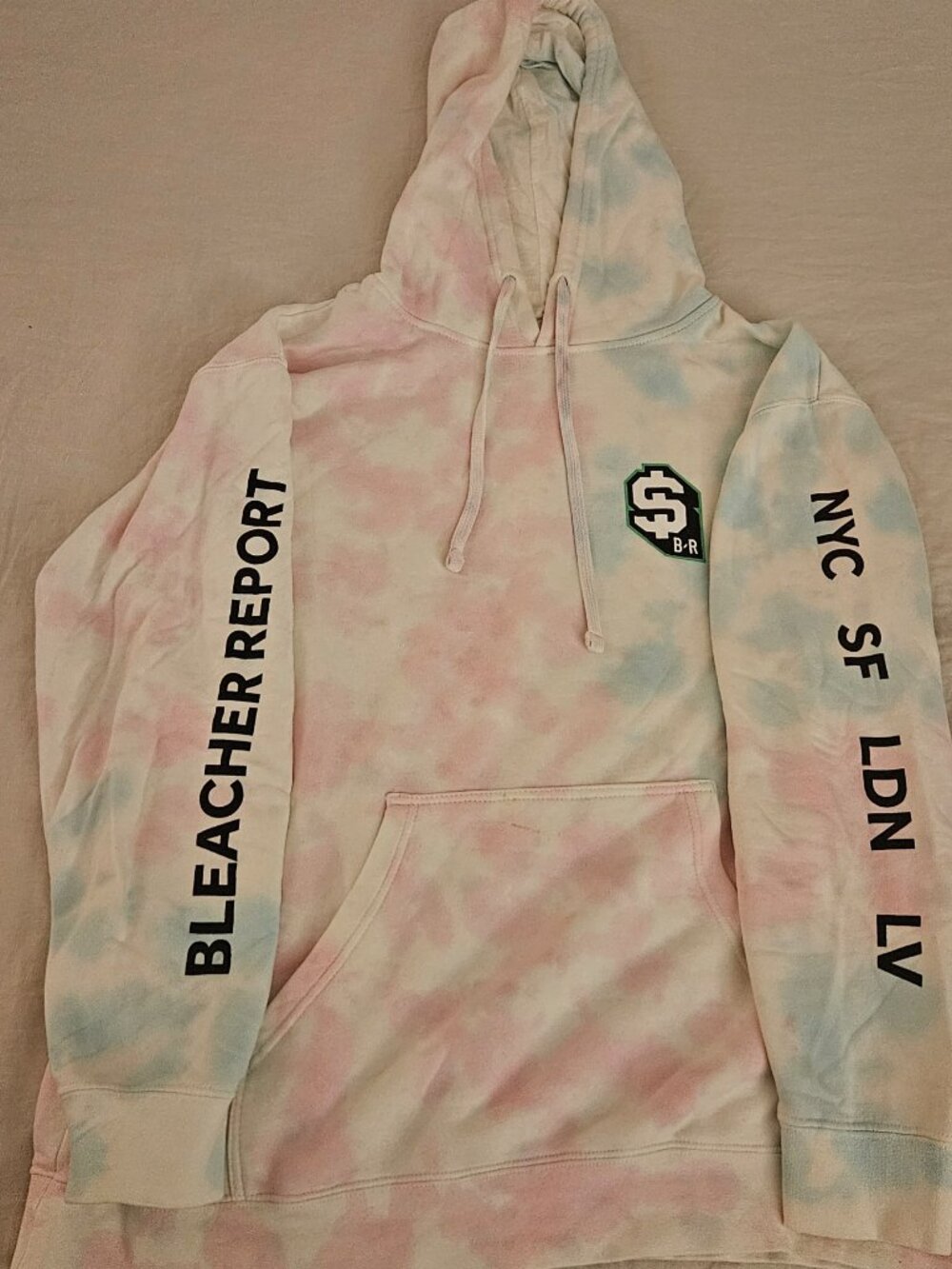 Bleacher Report Tie Dye Hoodie XL B/R Sports Fan Collection